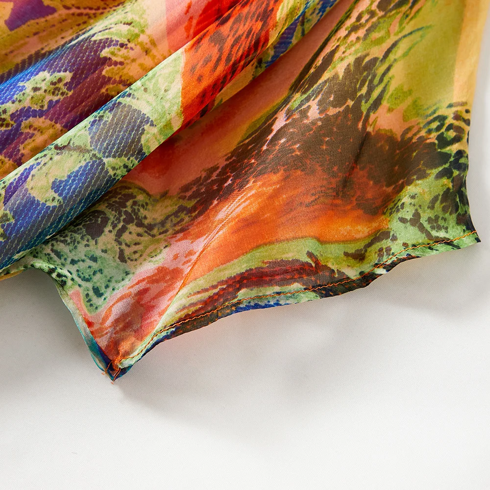 Платье Tcyeek из натурального шелка тутового шелкопряда длинное платье с принтом