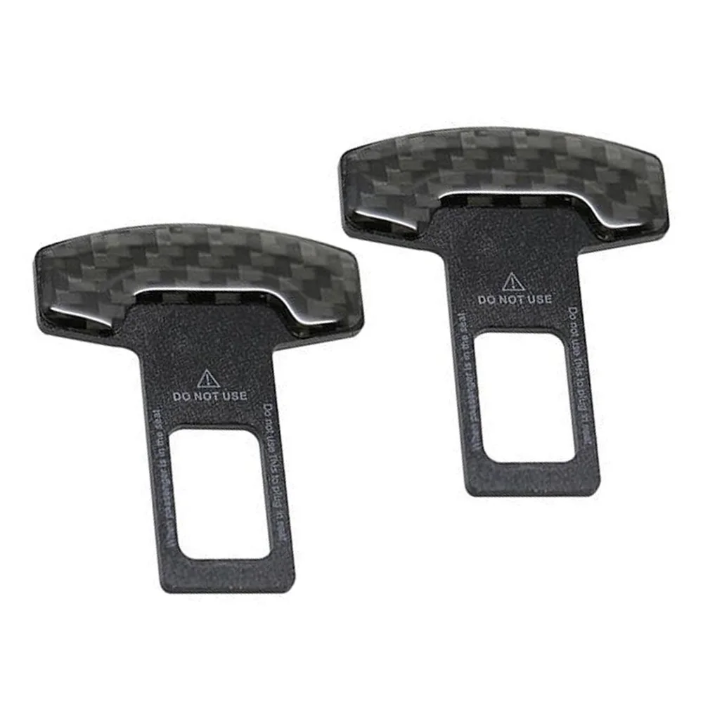 

2pcs Car Truck Seat Safety Belt Lock Buckle Clip Carbon Fiber Universal Durable High Quality Car Security Accessories