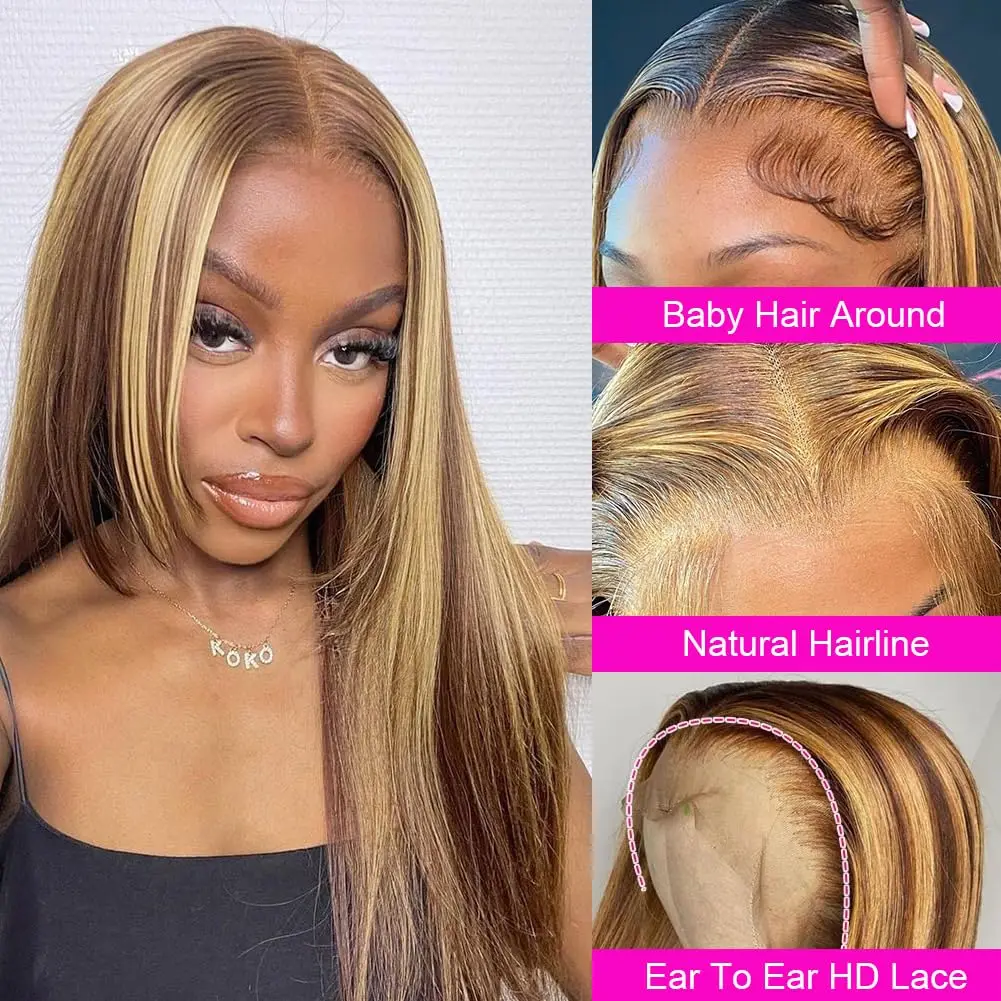 Парик на сетке спереди прямые человеческие волосы 200 плотность HD прозрачный