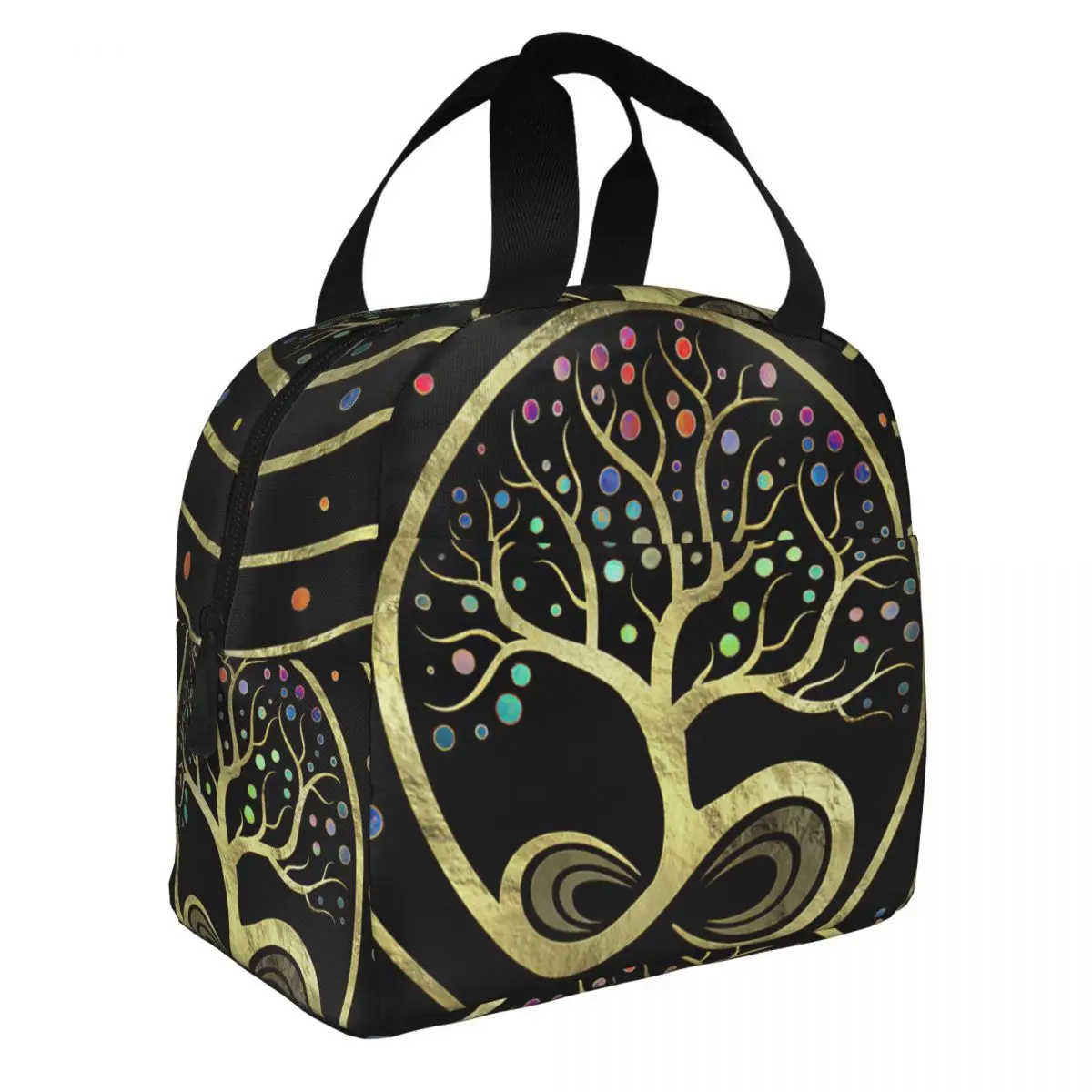 Tree Of Life - Infinity Spiral Lunch Bento Bags Portable Aluminum Foil thickened Thermal Cloth Lunch Bag for Women Men Boy