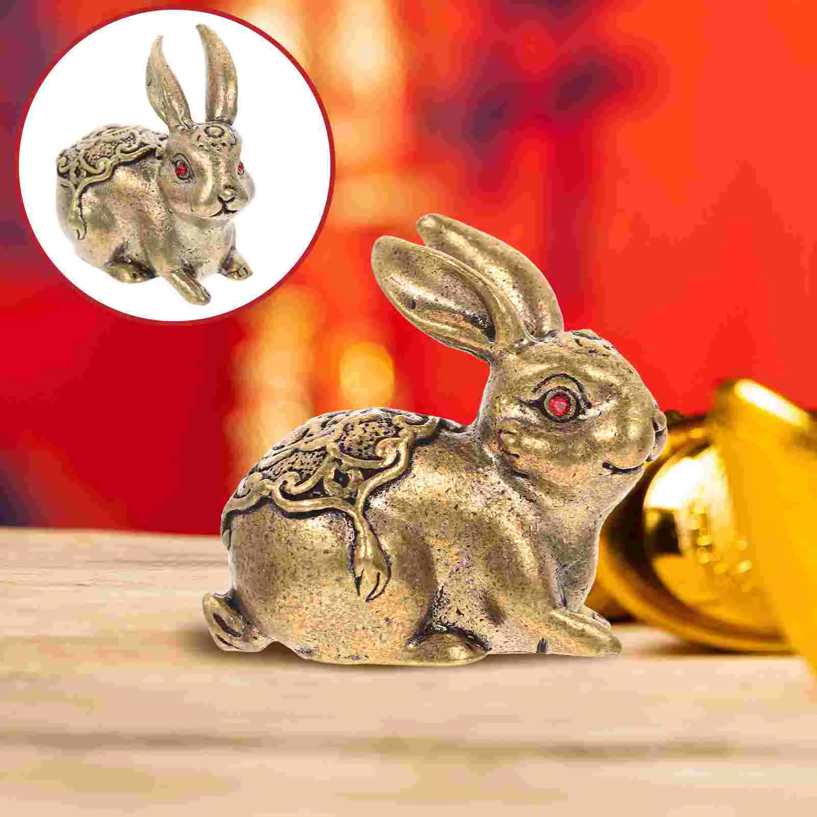 

Rabbit Bunny Figurines Statue Zodiac Figurine Year Animal New Chinese Decorations Brass Decor Sculpture Figure Statues Tabletop