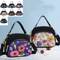 small womens flower crossbody bags girl shoulde bag floral pattern nylon ladies mini messenger bag female handbag tote bag