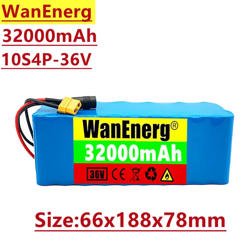 

Lithium ion battery pack, 10s4p 36V / 42V 32000mah 1000W electric bicycle battery, with integrated BMS charging protection