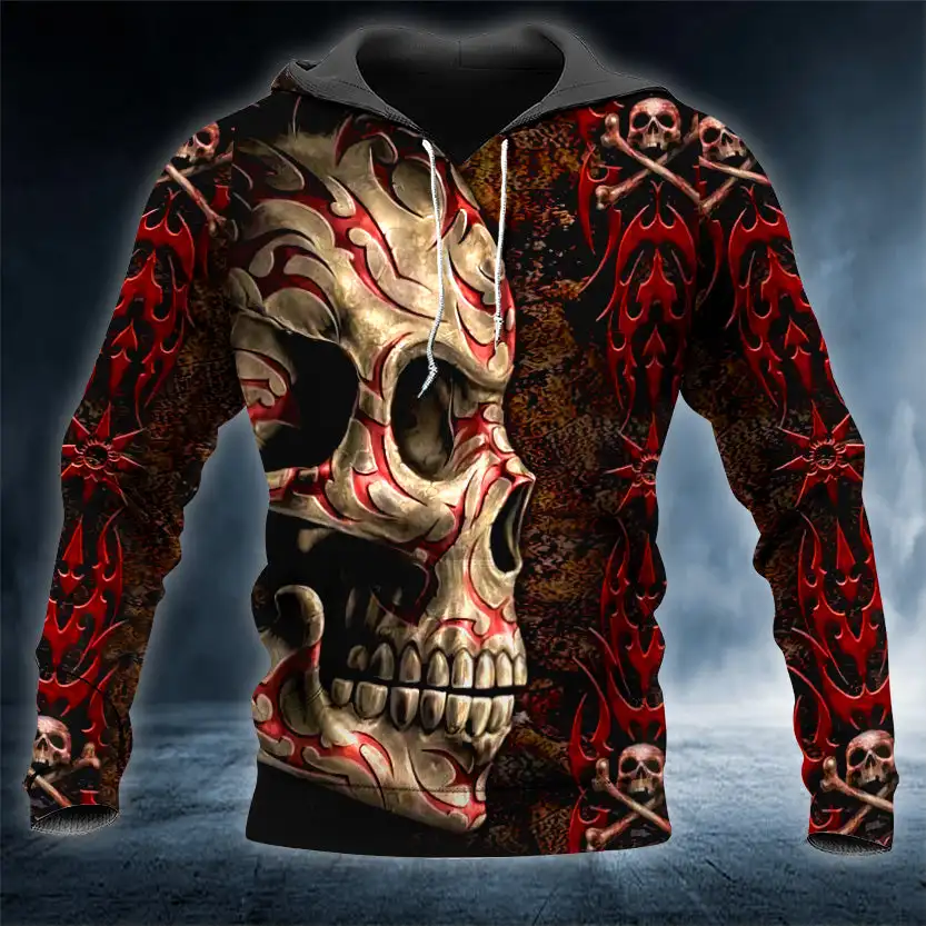 

Толстовка мужская с 3D-принтом черепа воина, викинга