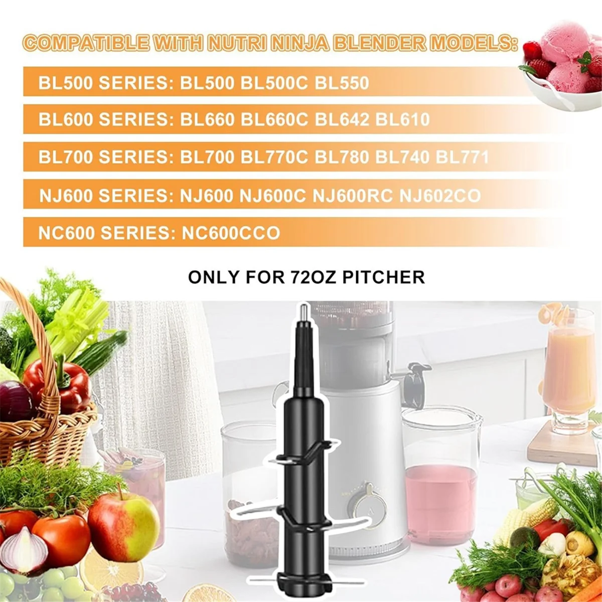 Сменный блендер с 6 лезвиями для кувшина Ninja на 72 унции BL660 BL681A BL682 BL700 BL780 BL910 BN701 BN751