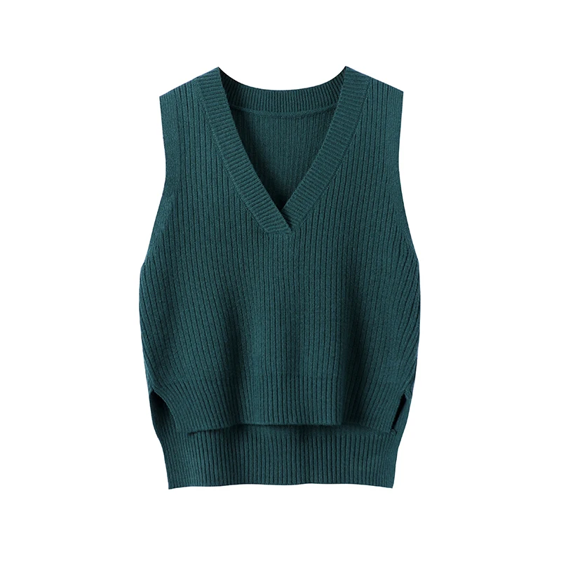 

Women V Neck Knitted Vest Korea Style Spring Autumn Sweater Vests Female Casual Sleeveless Twist Knit Pullovers Tops