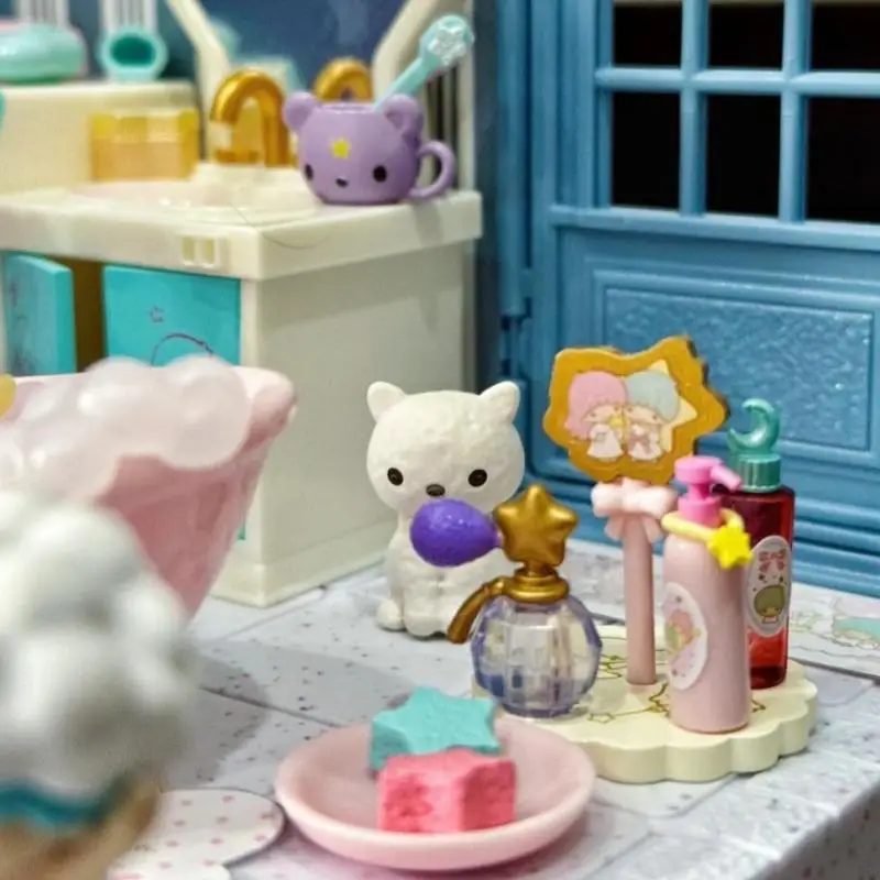 Фото Коллекционная миниатюрная фигурка Re-ment Sanrio Little Twin Stars: Ванная комната. Декор для дома и рабочего стола. Для коллекционеров аниме. №4