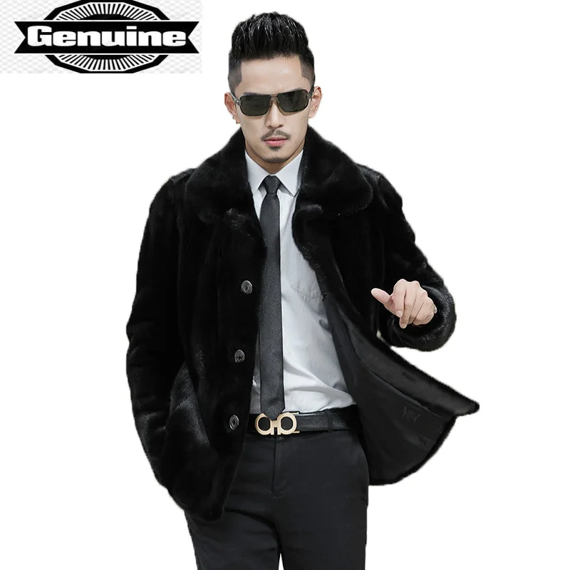 

Men Real Mink Fur Coat Winter Jacket Man New Natural Fur Coats Mens Mink Jackets Luxury Coat overcoat G09-AC719 KJ1337