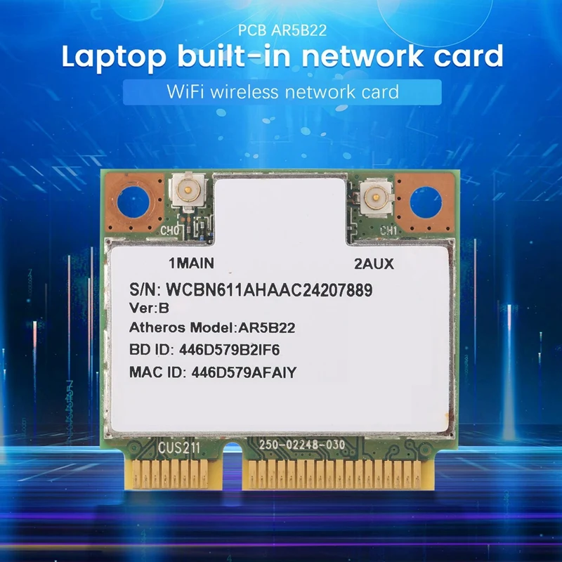 AR9462 AR5B22 WB222 Half Mini PCIe 300 Мбит/с + Bluetooth4.0 WLAN Wi-Fi беспроводная карта