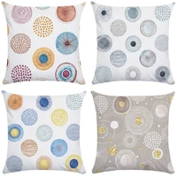 geometric watercolor circle polyester pillow cover home bedroom decoration pillowcase cover sofa cushion cover 4545cm