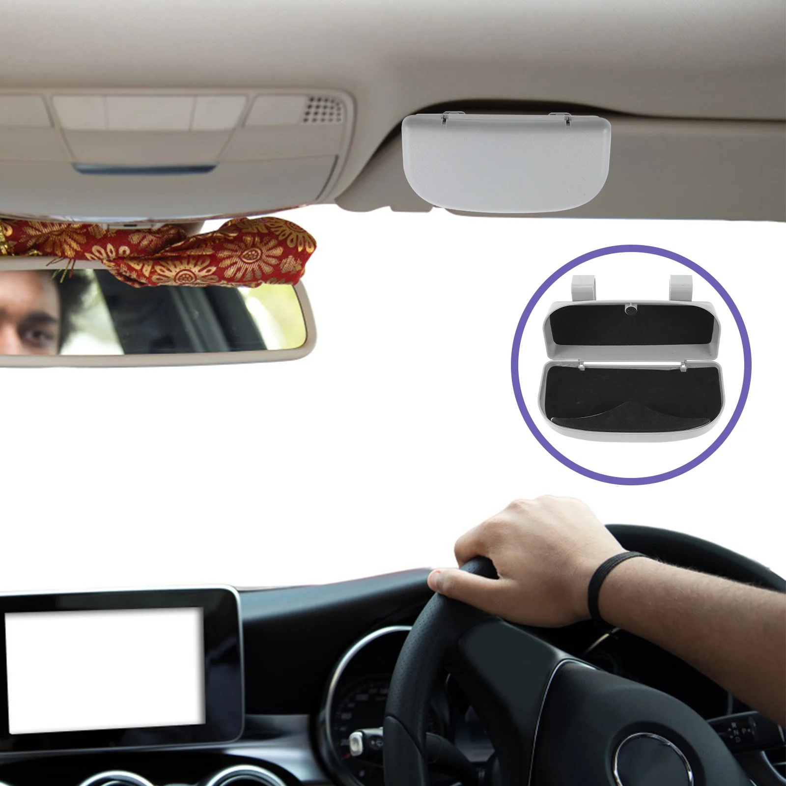 

Holder Car Visor Sunglass Sunglassesorganizer Eyeglasses Glasses Case Sun Holders Clip Storage Auto Document Truck