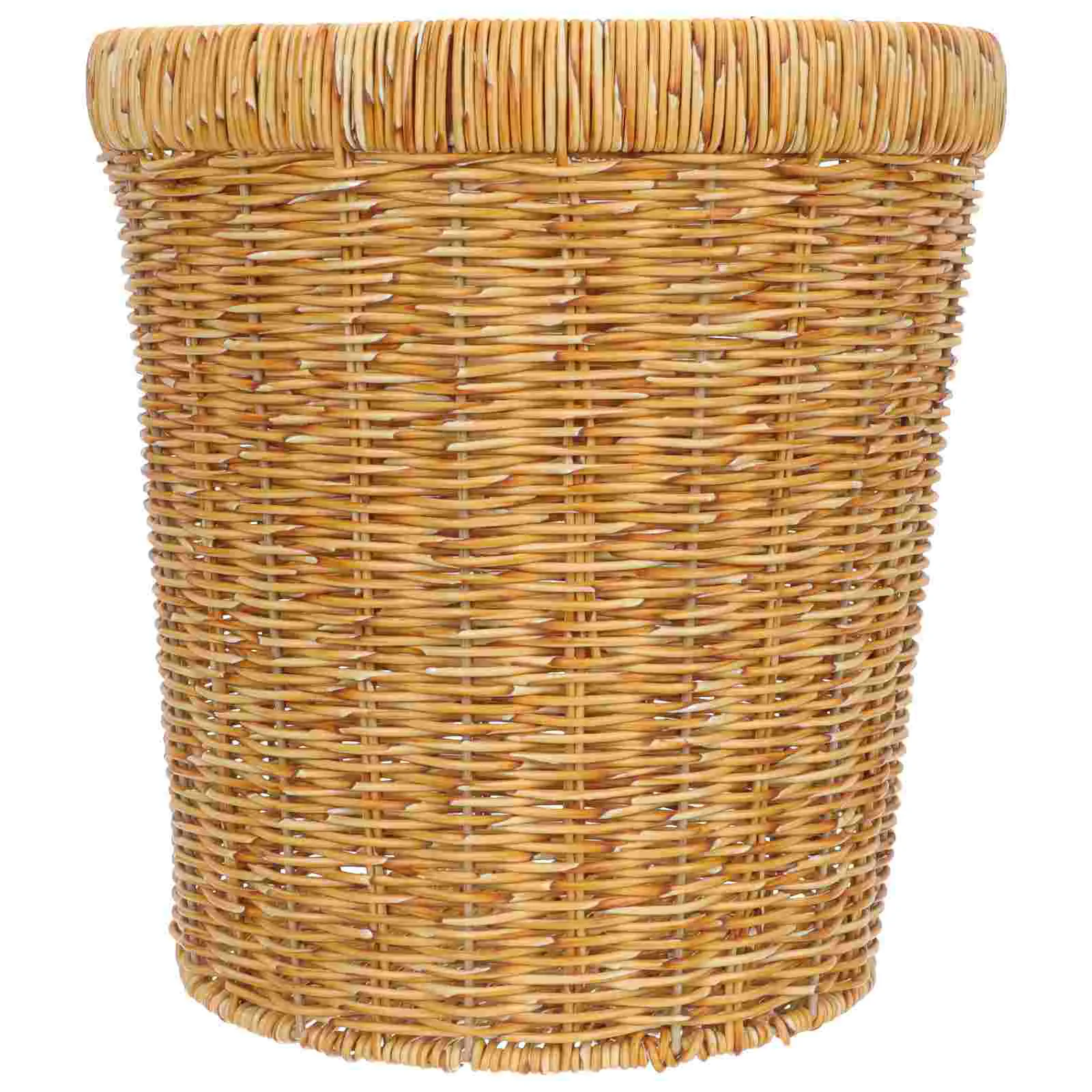 

Basket Trash Rattan Can Wicker Garbage Waste Bin Woven Paper Flower Laundry Organizer Wastebasket Storage Planter Sundries Toy