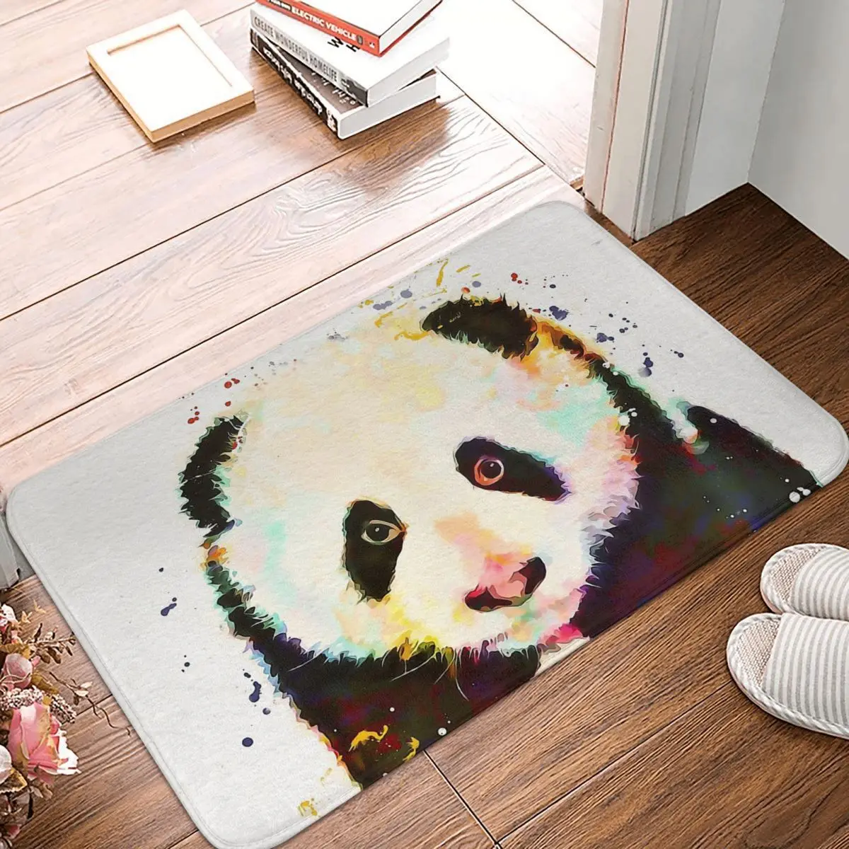

Cute Animal Bathroom Non-Slip Carpet Panda Watercolor Bedroom Mat Entrance Door Doormat Floor Decor Rug