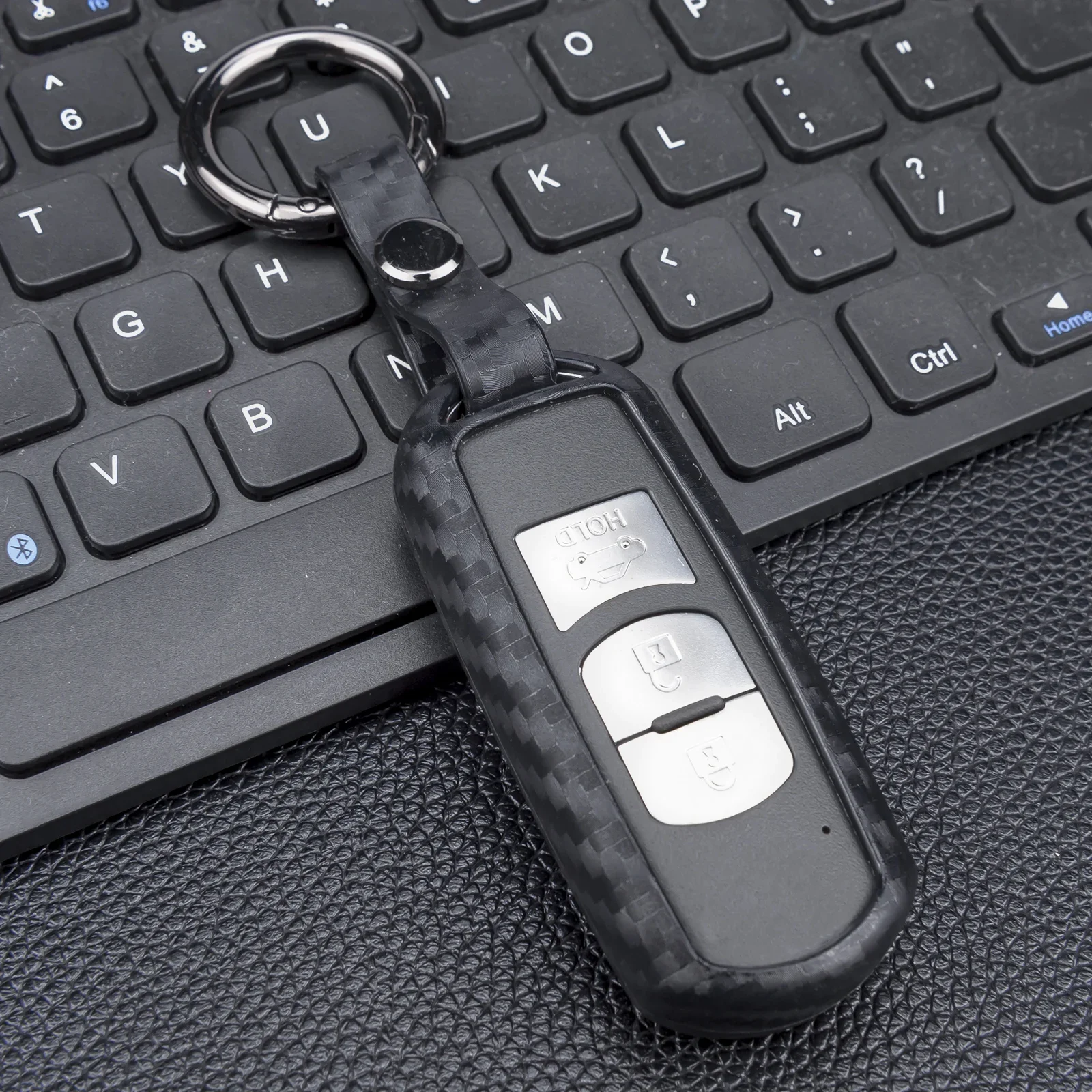 

Силиконовый автомобильный брелок из углеродного волокна, чехол-цепочка для Mazda 2 3 6 CX-3 CX-5 CX-9 MX-5 Yaris DK KE KF TC ND DJ DL BM GJ