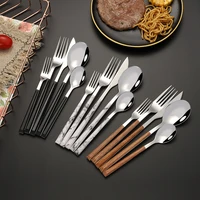 household stainless steel dinnerware camping kitchen christmas dessert fork knife spoon western vaisselle cuisine home tableware