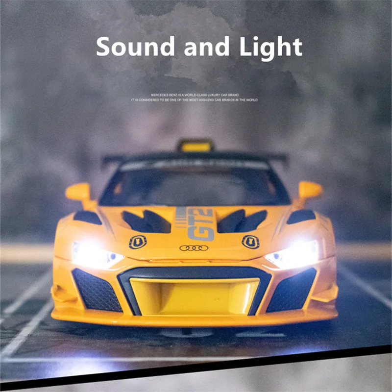 1:24 AUDI R8 GT2 Модель гоночного автомобиля из сплава литая металлическая игрушка