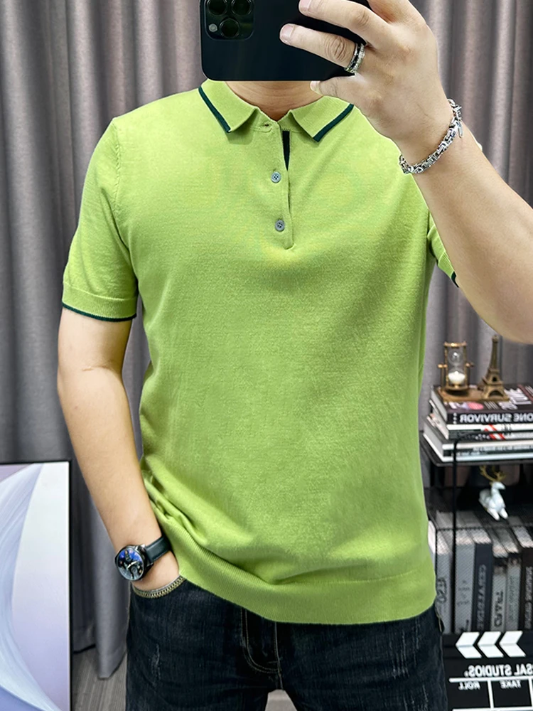 Мужской свитер с короткими рукавами осень-зима 2024 новый простой повседневный