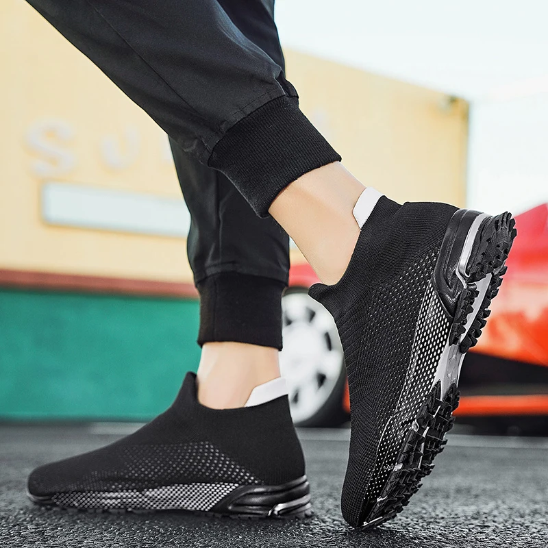 Men's Sneaker Knitted Tennis Shoes Comfortable Men Walking Shoes Man Design Shoe Sneakers Male