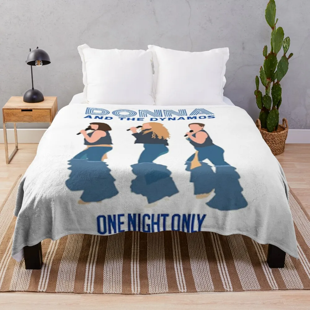 

Donna And The Dynamos One Night Only Mamma Mia Throw Blanket quilt blanket retro