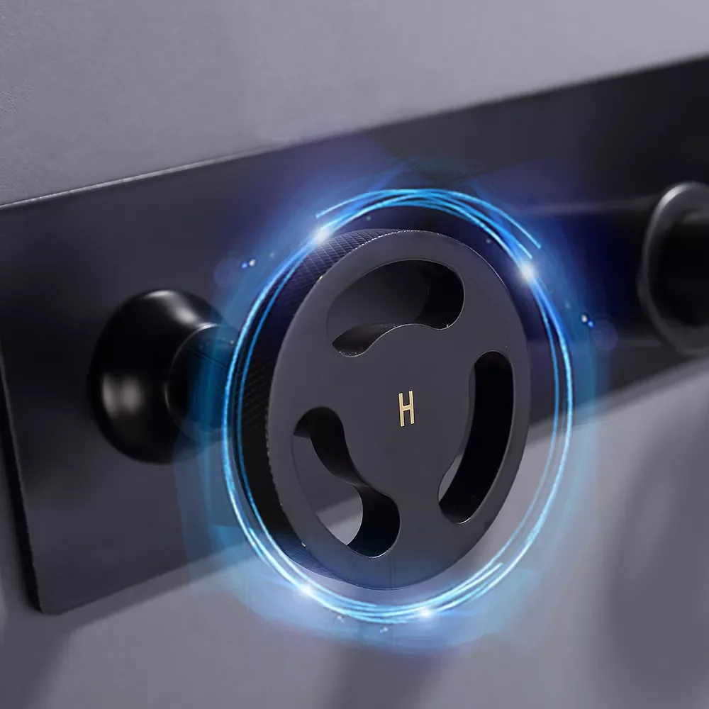 

Basin Faucets Wall Mounted Industrial Style Bathroom Sink Basin Mixer Tap Faucet 3 Pcs Black Faucet Dual Handles 20A16R