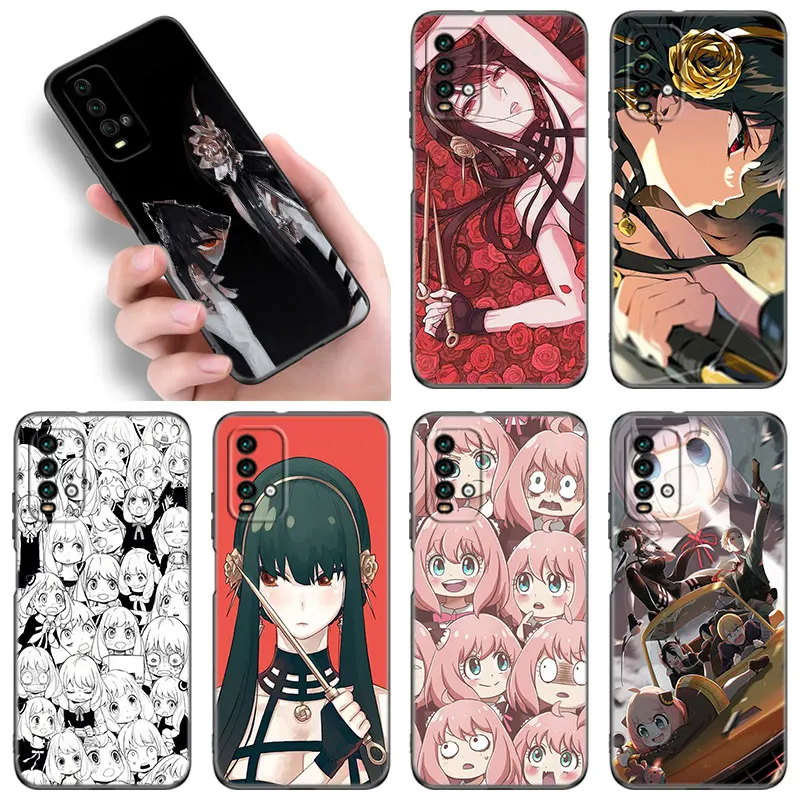 Spy X Family Anime Phone Case For Xiaomi Redmi Note 5 6 9T K20 K40 K50 Pro 7A 8A 9A 9C 9i 10A 10C A1 S2 Soft TPU Black Cover