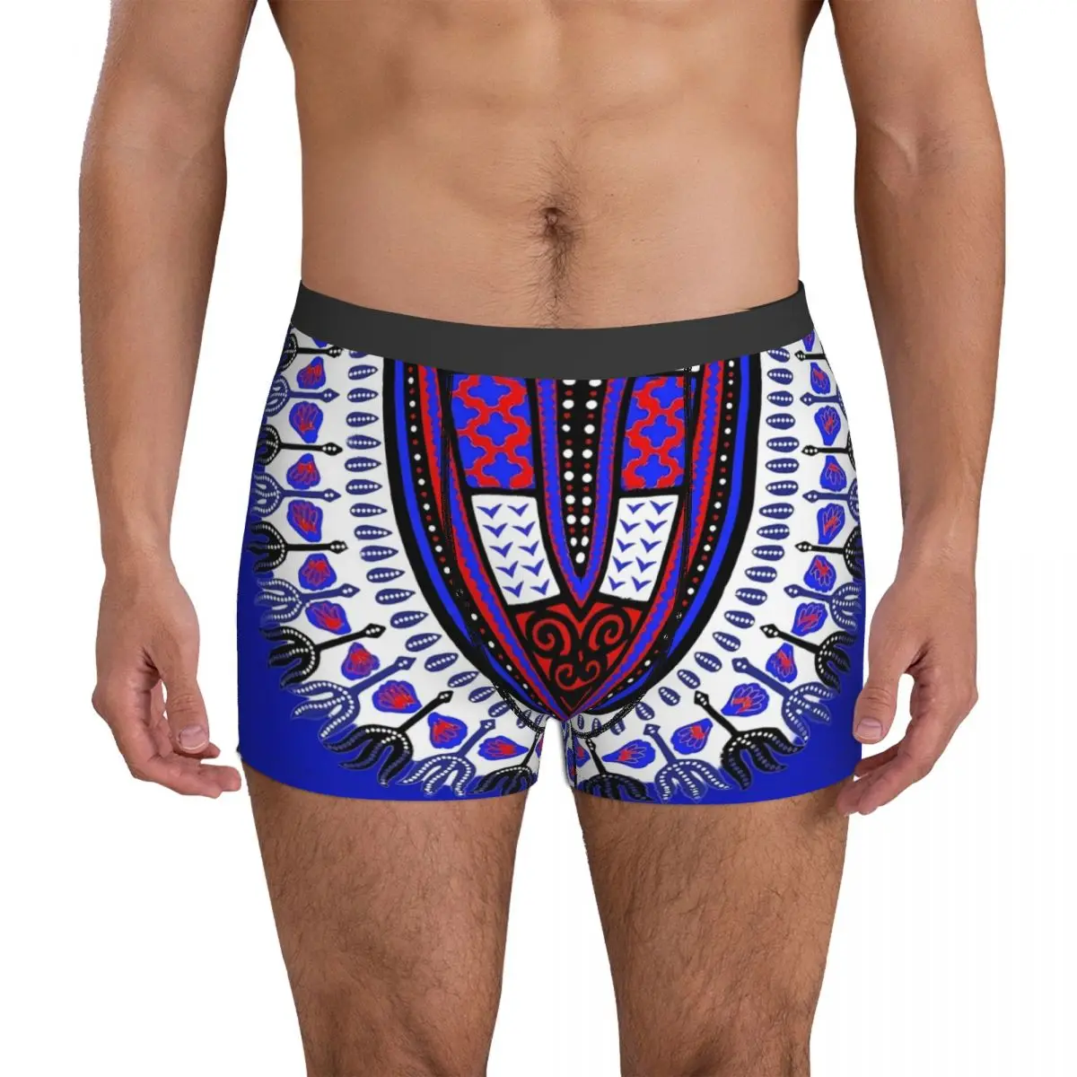 

Нижнее белье Blue Dashiki, мужские трусы с Африканским принтом в стиле ретро, эластичные трусы-брифы большого размера