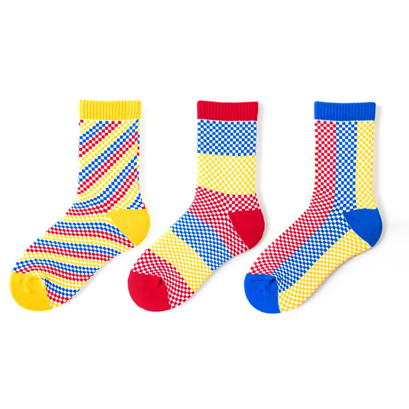 3 пары модные уличные носки средней длины повседневные и забавные цветные для пар