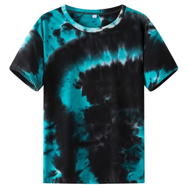 

Fashion Men Tie Dyed T-Shirts Cotton Short Sleeve Top Male Casual Colorful Graphic Tee Shirts Y2K Clothing