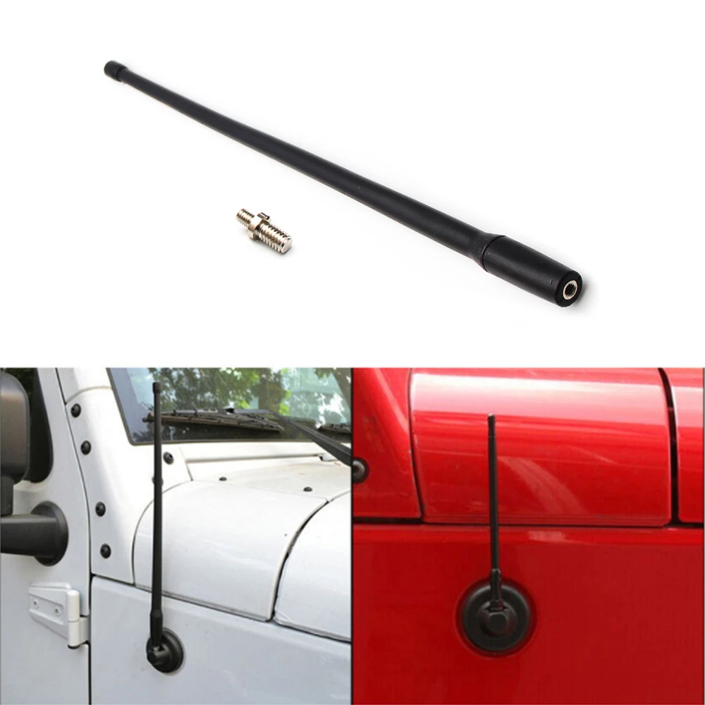 13 Inch AM FM Radio Antenna for JK JL 2007 2008 2009 2010 2011 2012 2013 2014 2015 2016 2017 2018 Rubber Rugged Ridge Aerials