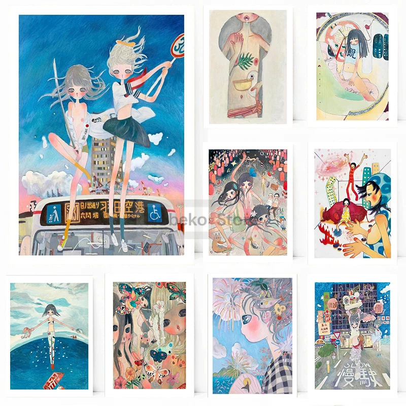Японский художник Aya Takano художественный постер мультяшная фантазия принты Укиё-э