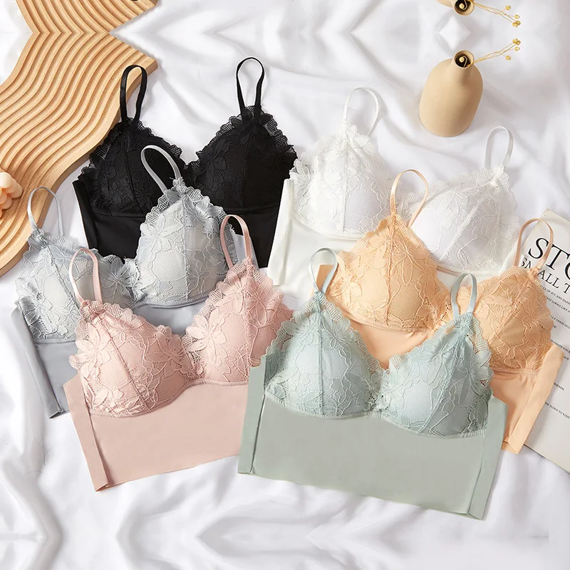 

Linbaiway Women Triangle Cup Bralette Top Bra Female Beauty Back Vest Bras Sexy Wireless Seamless Underwear Brassiere