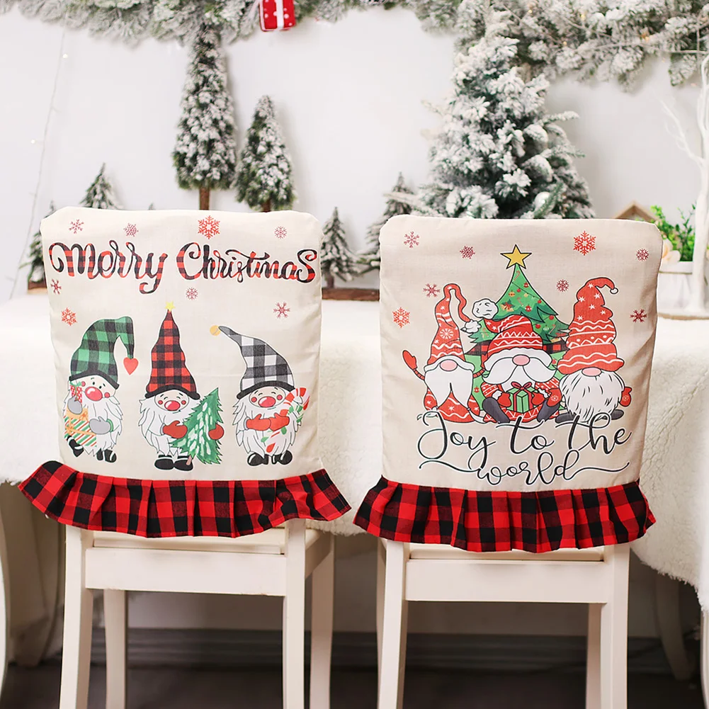 

Чехол-накладка на заднюю панель с изображением рождественского стула, удобный прочный многоразовый чехол с защитой от морщин для кухни, пла...