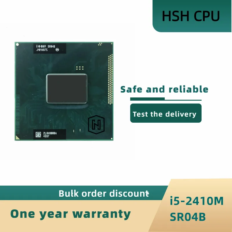 

Процессор Intel Core i5-2410M i5 2410M SR04B, двухъядерный ЦПУ, 4 потока, 2,3 ГГц, 3 Мб, 35 Вт, разъем G2 / rPGA988B