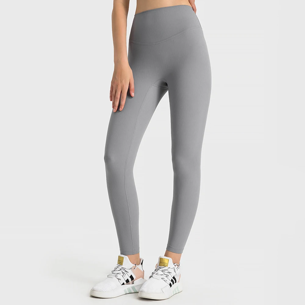 Ribbed Leggings for Women Fitness Gym Yoga Pants Jogging Tights High Waist Hip Lift Women Pants Push Up Running Fitness Leggings