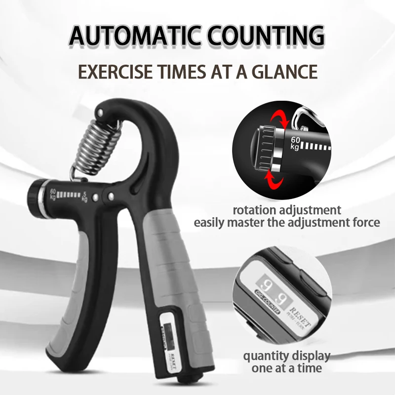 5-60 кг Регулируемый усилитель для захвата рук Тренажер со счетчиком запястья Forear