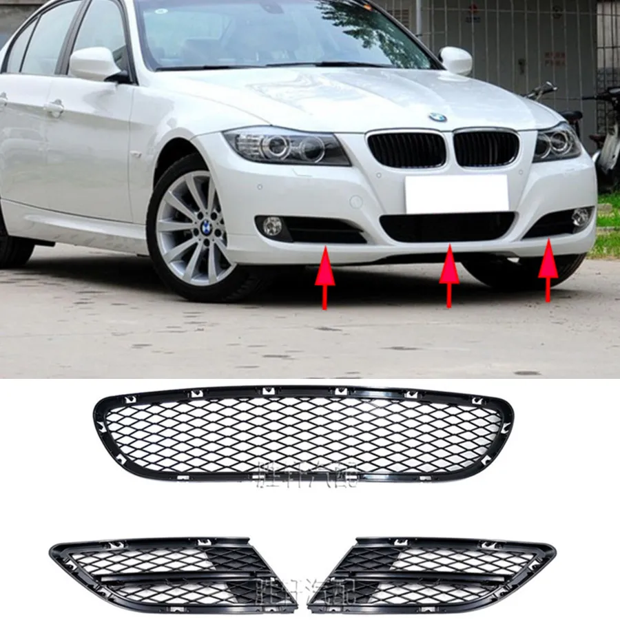 

Black Front Fog Lamp Frame Decorative Grille For BMW 3 Series E90 E91 LCI 51117198901 51117198902 51117198906
