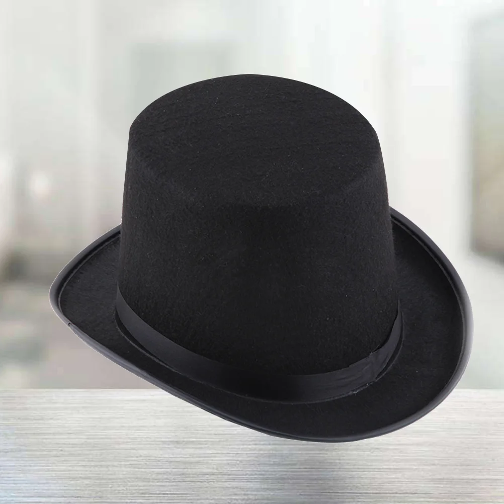 

Hatblack Costume Magician Hatsmen Gentleman Feltwomentall Kids Mini Snowman Wizard Cap Jazz Cover Head Highprops