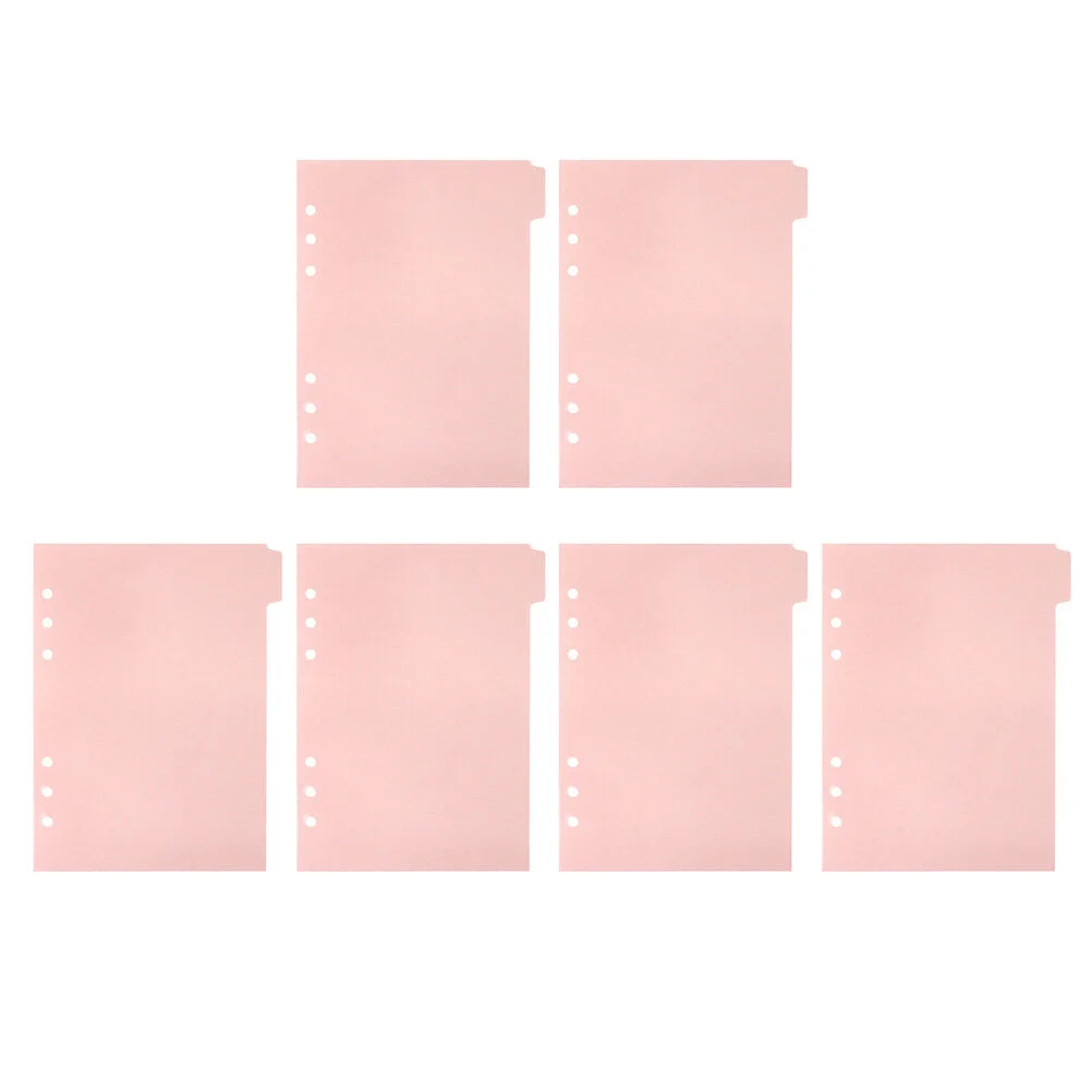 

6 Pcs Splitter Colorful Index Cards Convenient Dividers Professional Binder Book Supply Pluggable Tabs Detachable Household
