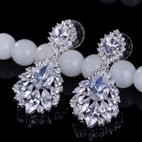 uilz fashion cubic zircon chandelier dangle drop earrings with aaa crystal for women wedding party jewelry ue363