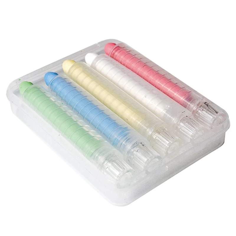 

5 PCS Transparent Plastic Chalk Holder, Suitable For Schools, Offices, Children, Easy To Store, With Washable Chalk