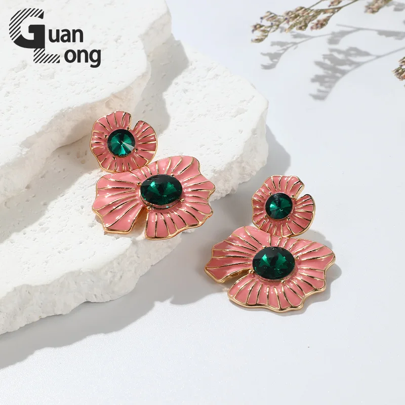 Винтажные Ретро серьги-подвески GuanLong для женщин свадебные из нержавеющей стали