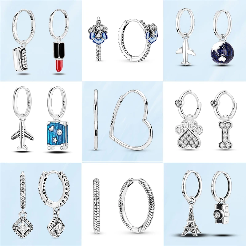 

HOT Sale Silver Color Daisy Pave Moon & Star Earring Round Hoop Stud Earrings For Women Jewelry Gift For Girlfriend Wife Gift