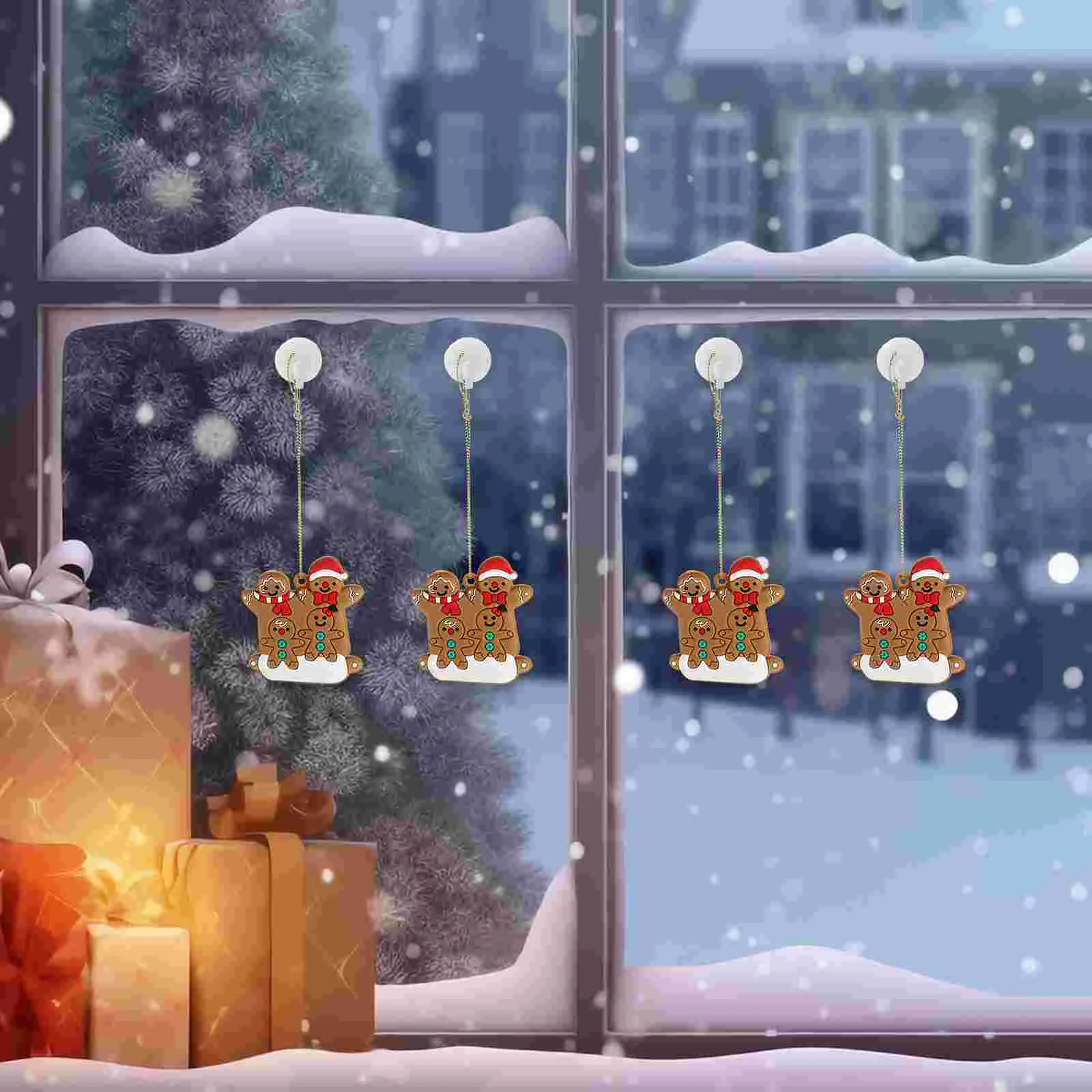 

12 Pcs Xmas Decor Tree Pendant Hanging Gingerbread House Decorations The Ornament Pvc Christmas Decors Ornaments