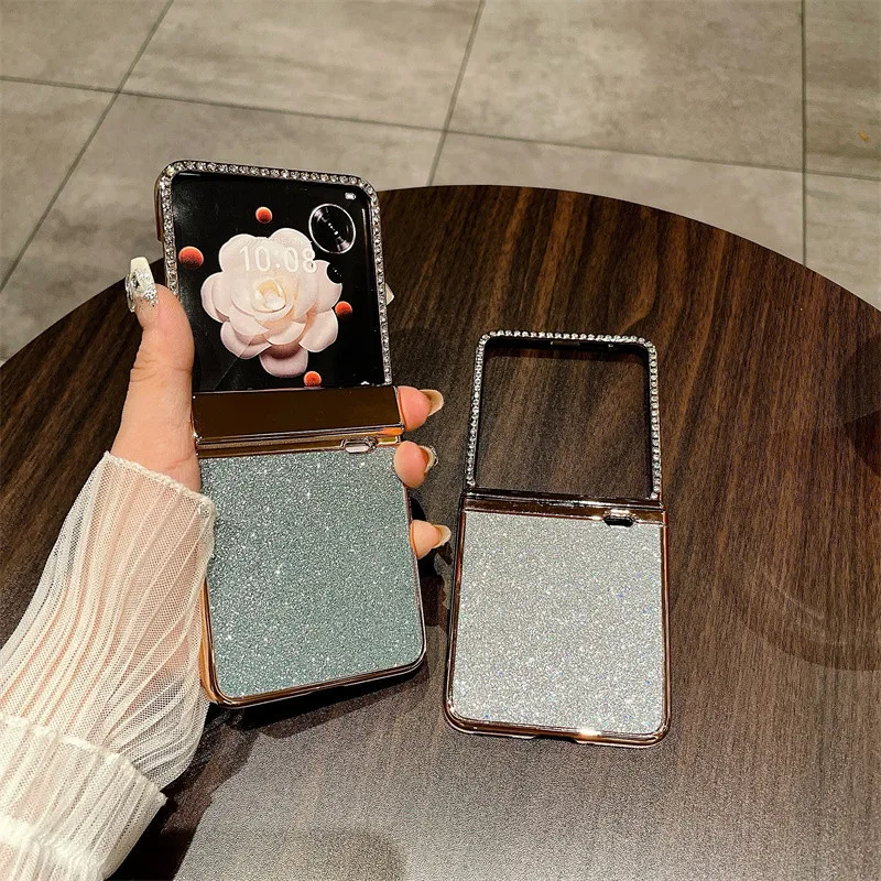 Модный Блестящий бриллиантовый Чехол-книжка для телефона Honor Magic V с градиентом