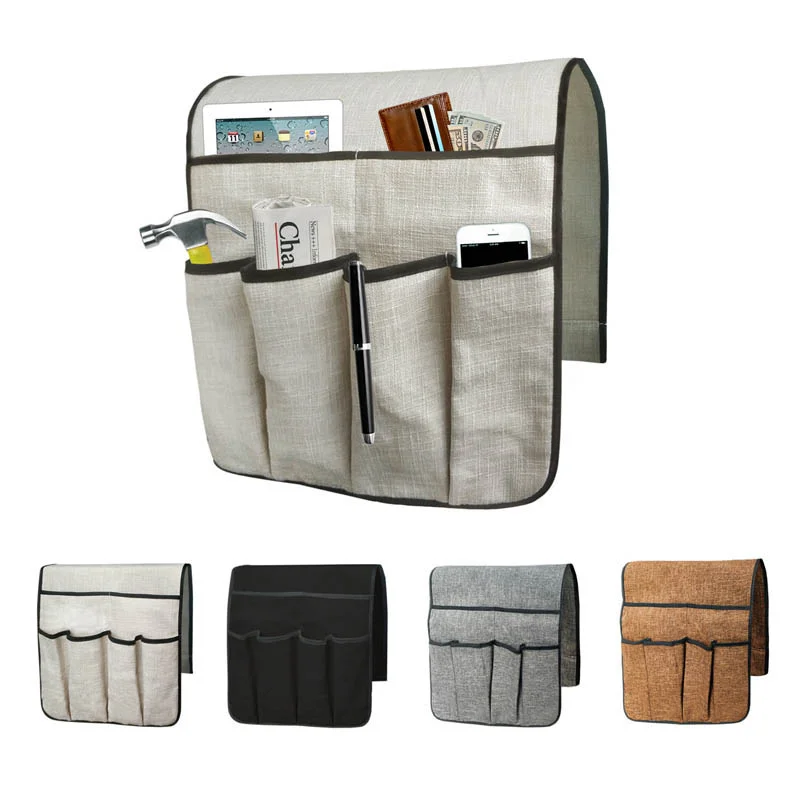 Couch Mobile Phones Magazine Sundries Organizer Sofa Arm Rest Tv Remote Control Storage Bag