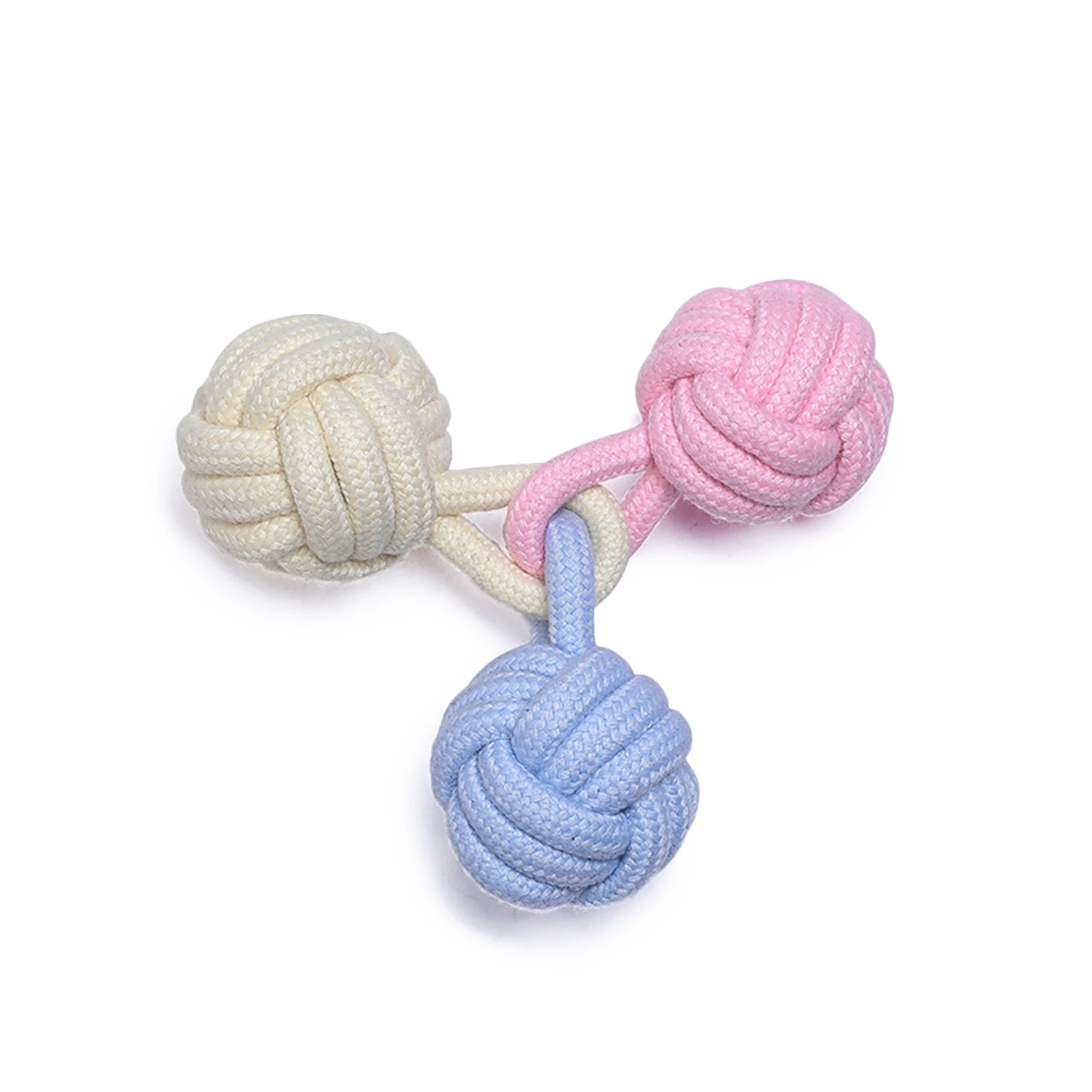 

Dog Rope Toy Durable Teeth Cleaning Chewing Ball Playing Colorful Knots Pet Supplies For Dogs