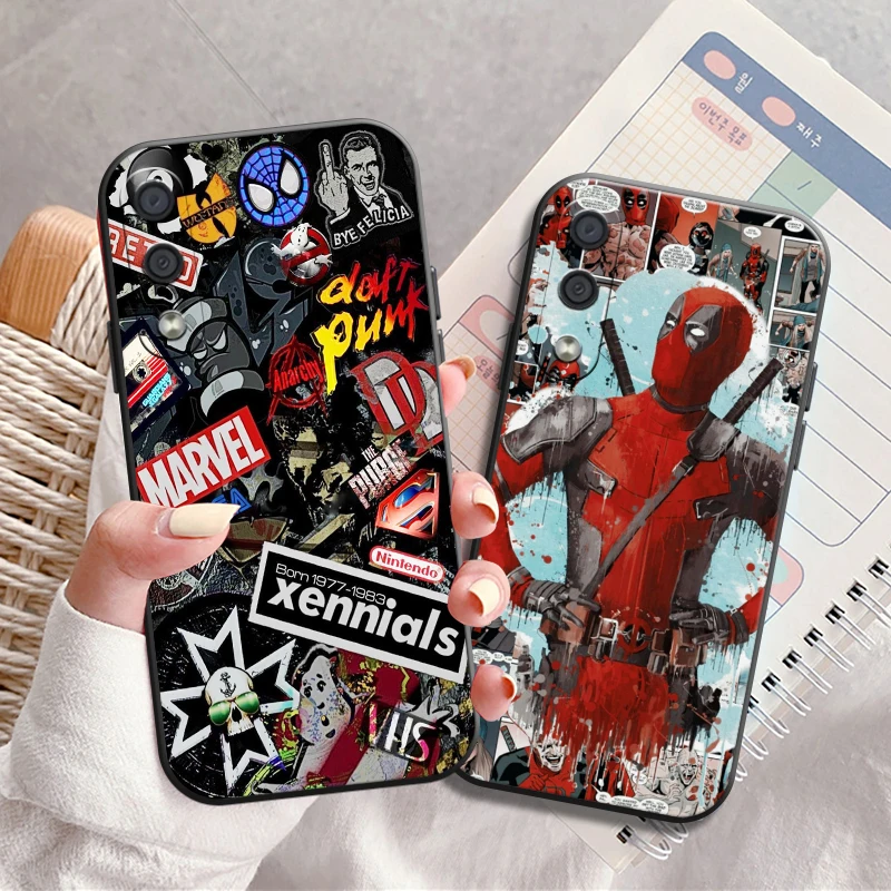 

Popular Marvel Phone Case For Samsung Galaxy A11 A20 A21S A52 4G 5G A71 4G 5G A72 Funda Coque Back Black Liquid Silicon