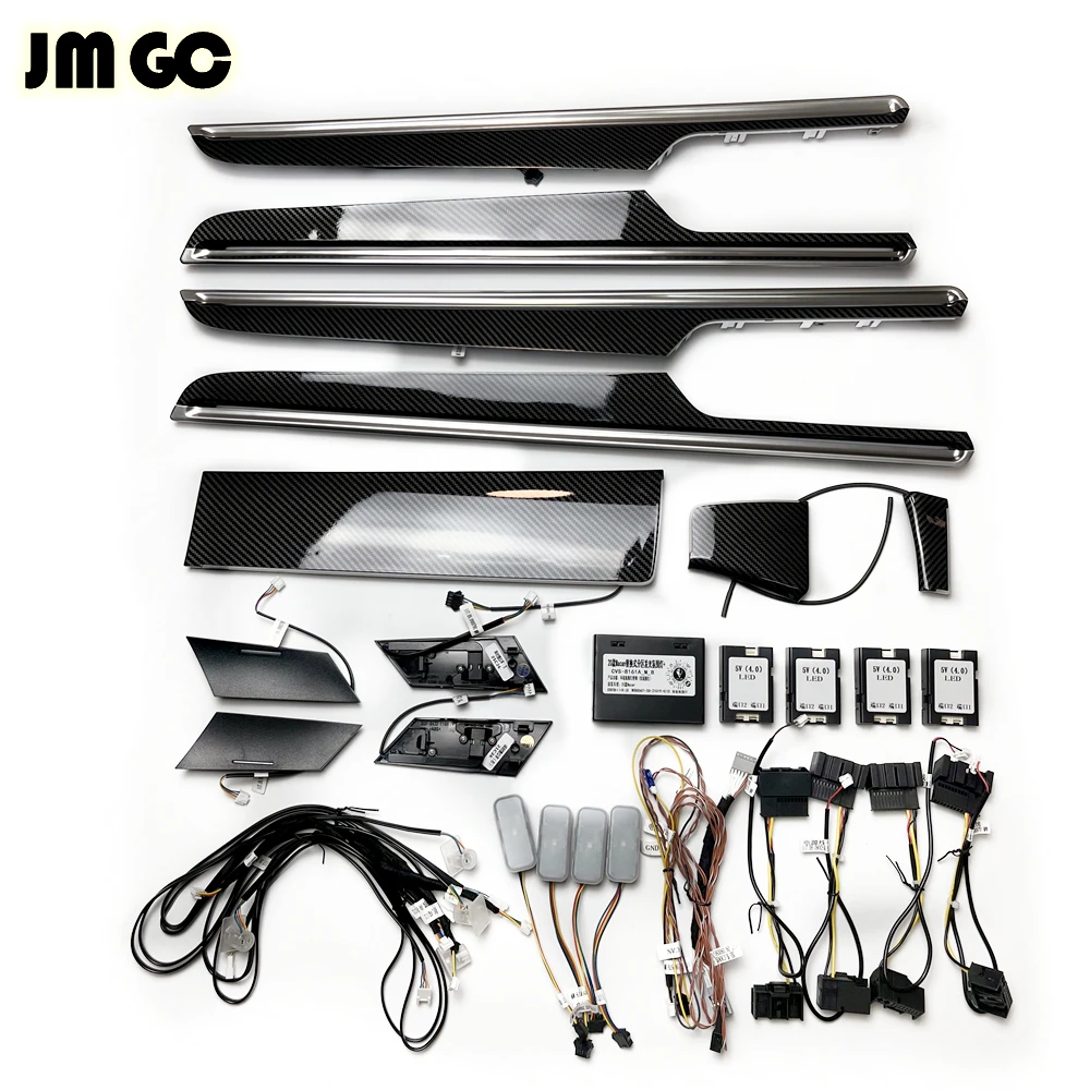 

Автомобильный 64-цветный окружающий свет для двери Porsche Macan, светодиодная светоизлучающая облицовочная панель, направляющая для освесветильник приборной панели, оригинальная установка