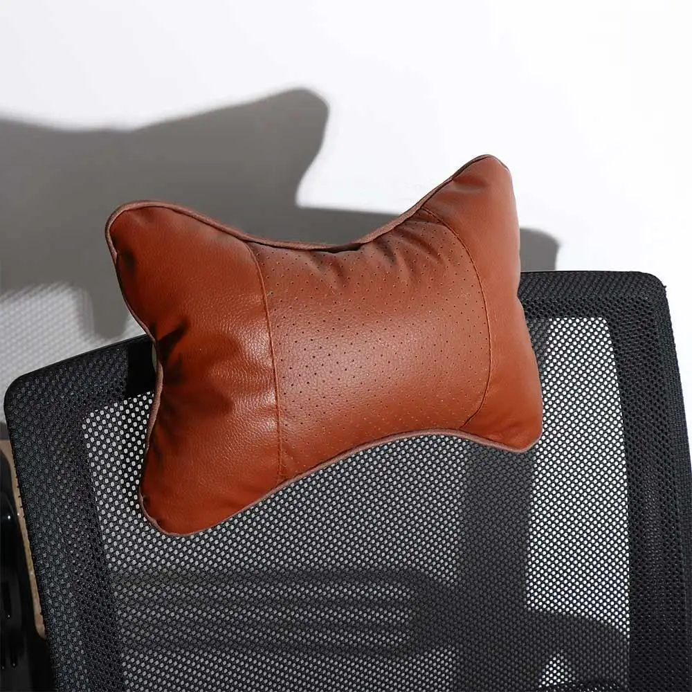 Автомобильные подушки под шею из искусственной кожи удобная мягкая