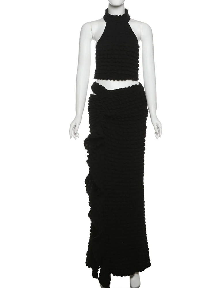 Macheda Ruched модный комплект из 2 предметов женский Haltre сексуальные мини-топы без